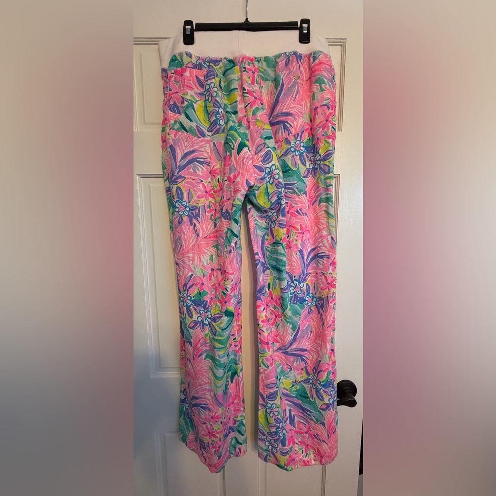 Colorful Lilly Pulitzer Print Wide Beach Pant